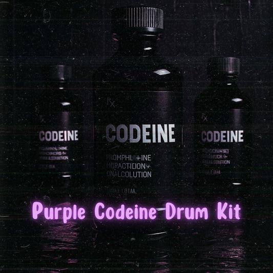 Purple Codeine Drum Kit – hard-hitting 808s, snares, and percussion for trap and hip-hop beats by Maserati Sparks.