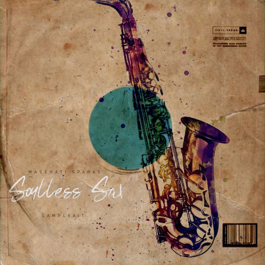 Soulless Saxophone Sample Pack – 20 smooth, soulful saxophone riffs by Maserati Sparks, featuring jazzy melodies and emotive solos.